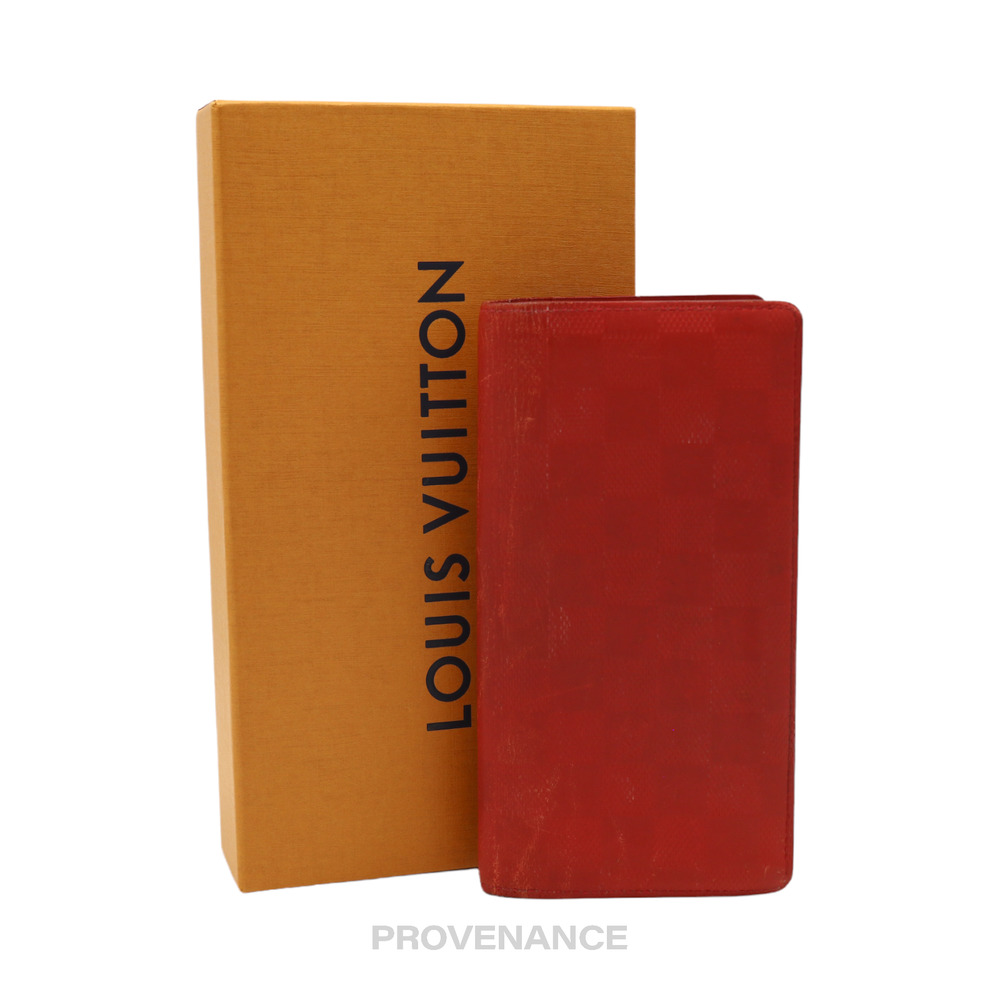 🔴 Louis Vuitton Brazza Wallet - Red Damier Infini Leather